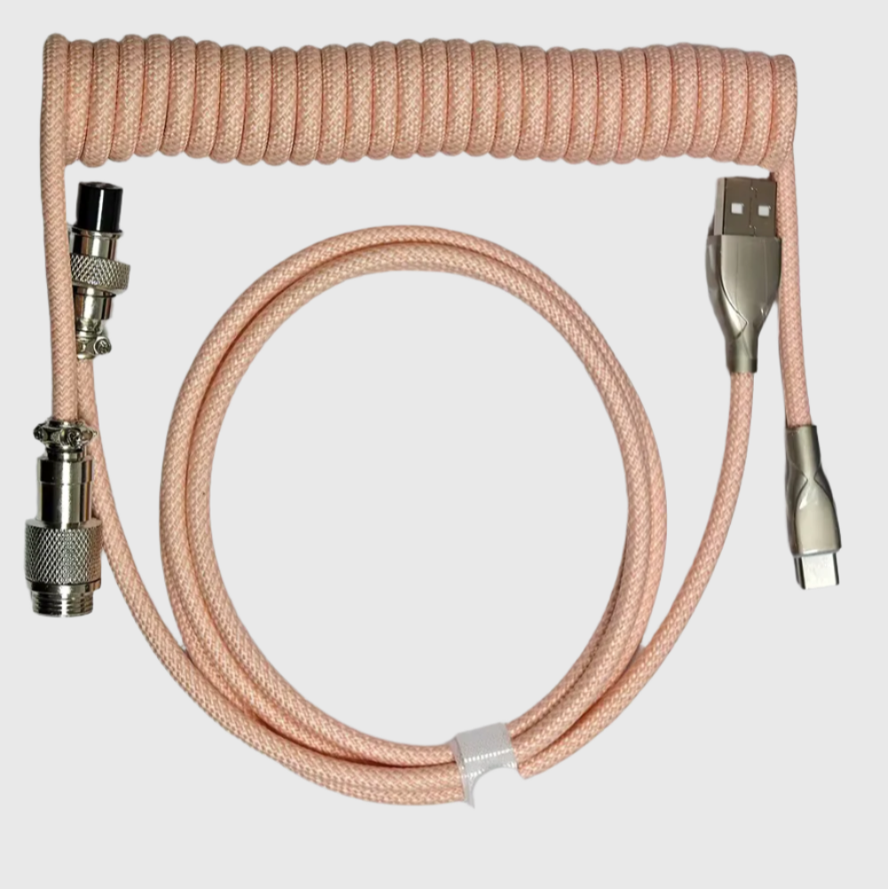 Coiled Cable - 3M Type C Coiled Keyboard Cable with Aviator Connector