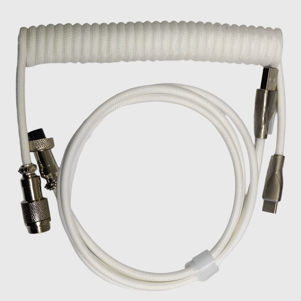 Coiled Cable - 3M Type C Coiled Keyboard Cable with Aviator Connector