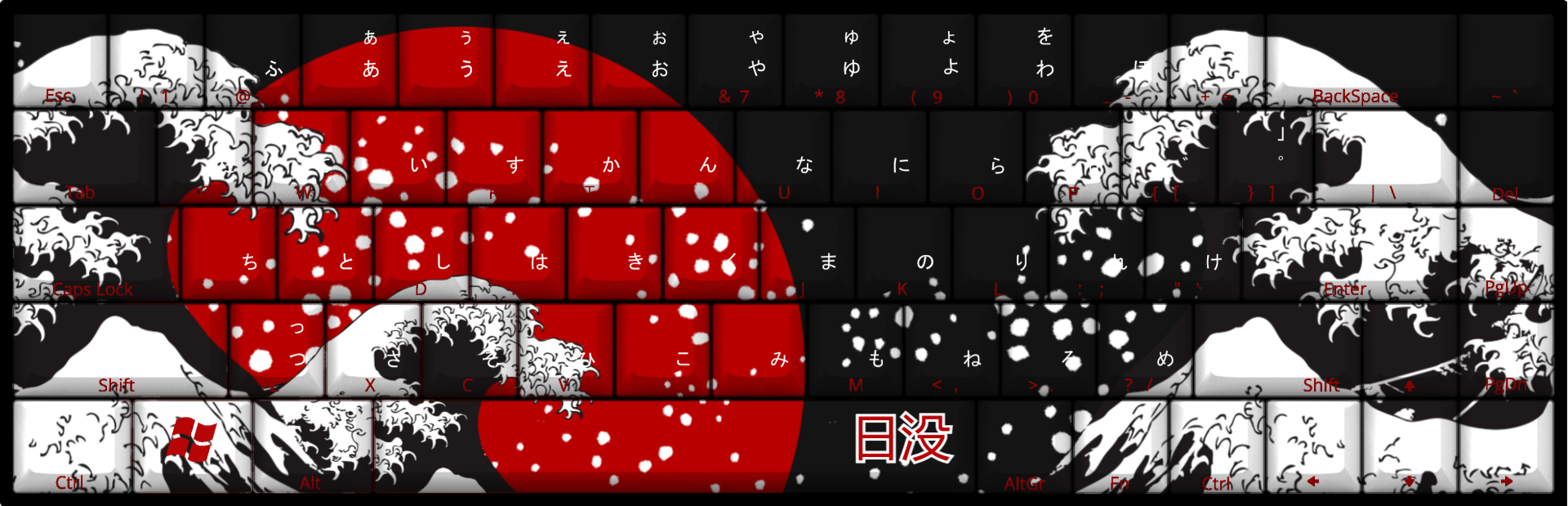 Sunset Great Wave - 65% Mechanical Keyboard - Creation