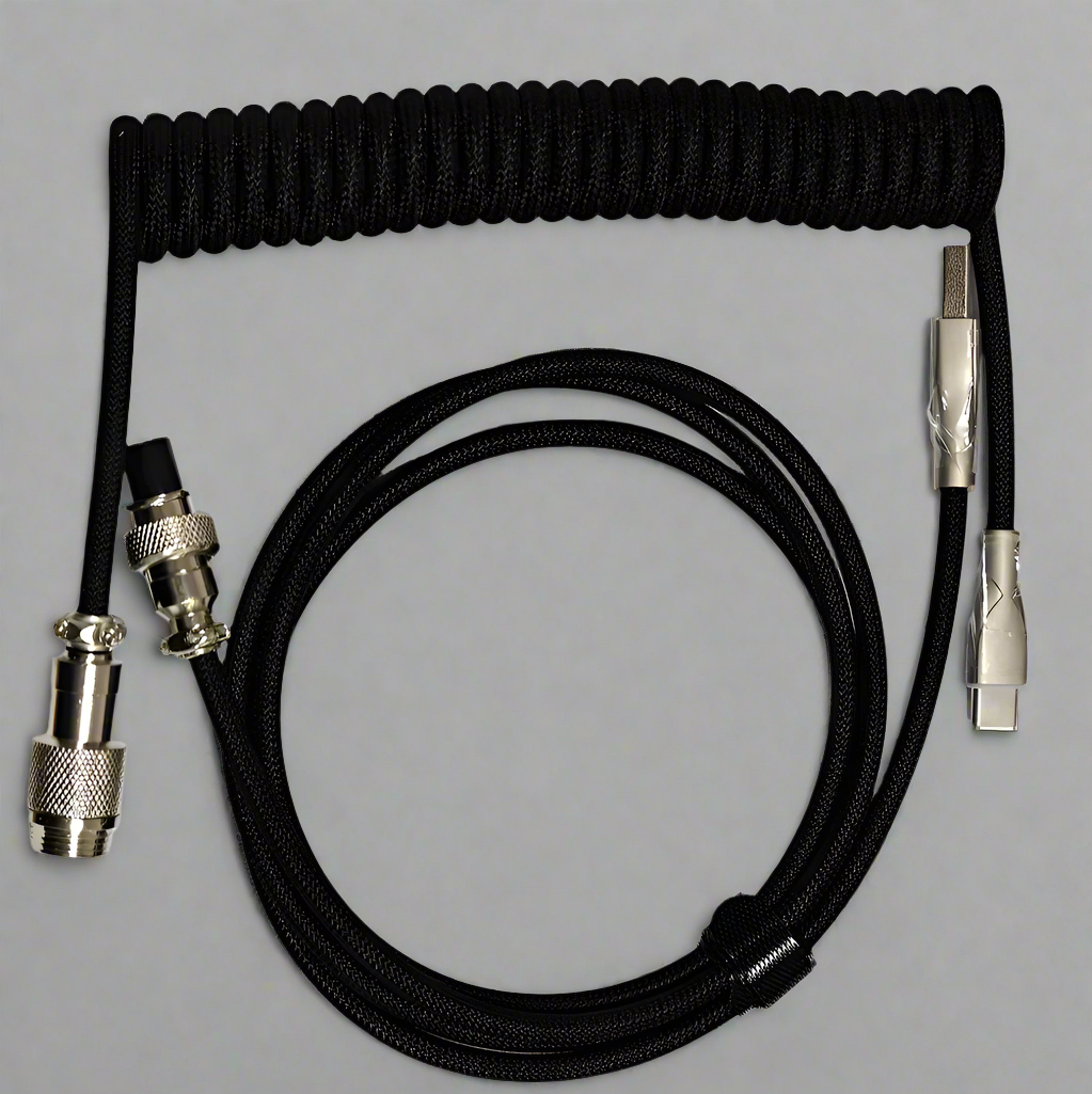 Coiled Cable - 3M Type C Coiled Keyboard Cable with Aviator Connector