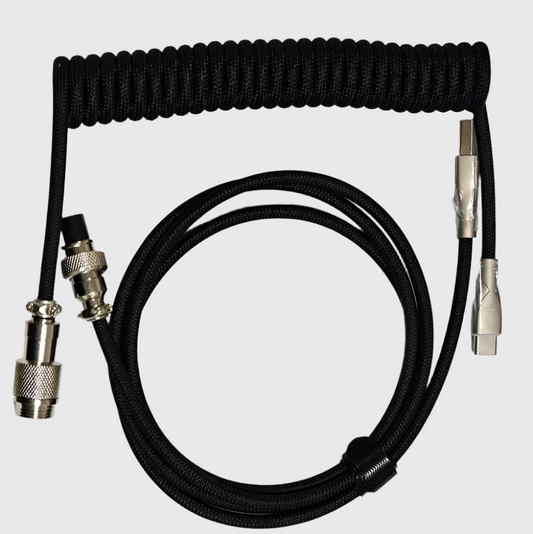 Coiled Cable - 3M Type C Coiled Keyboard Cable with Aviator Connector
